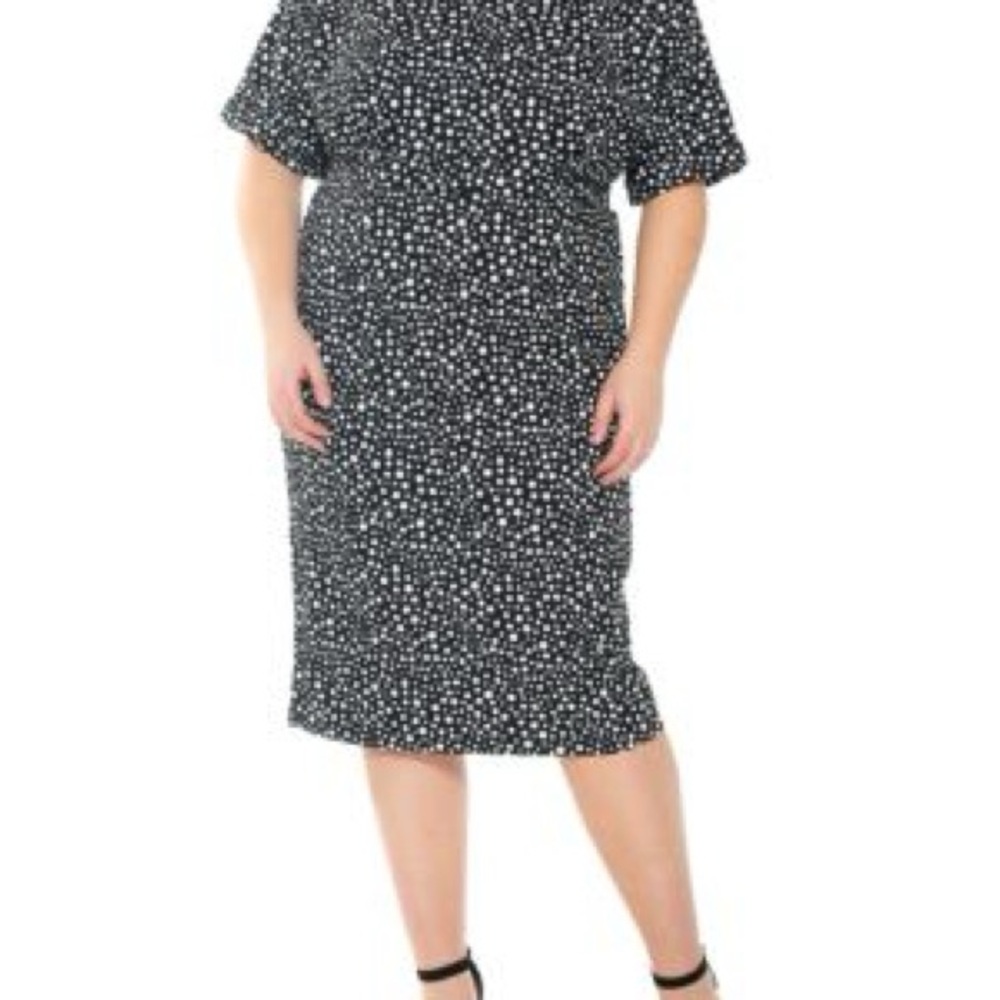 Alexia Admor Black and White Patterned Dress